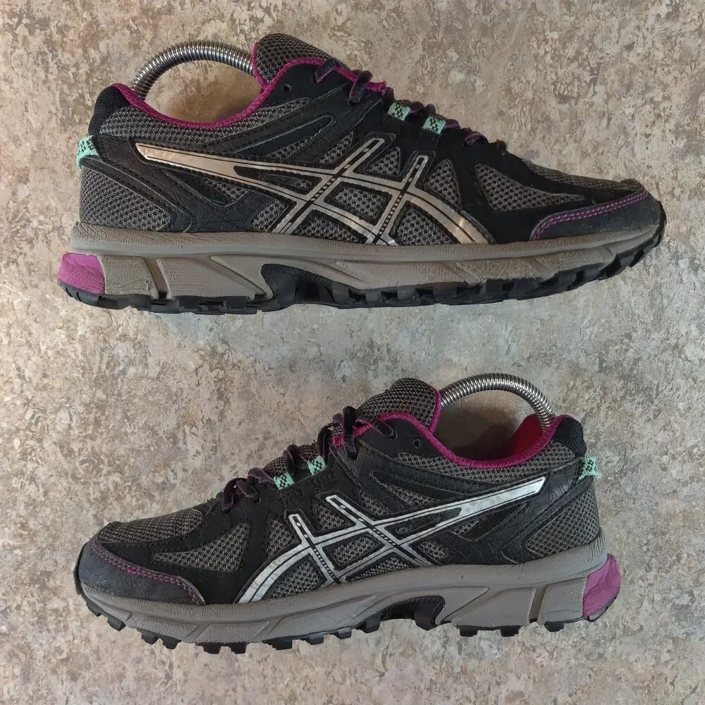 Asics Gel Sonoma‎ Hiking Shoes Women's 9 Gray Purple Trail Running Jogging T774N